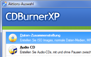 The German start-up dialogue of 'CDBurnerXP'